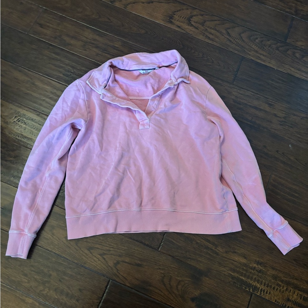 Vineyard Vines Light Pink Crewneck with Contrast Trim